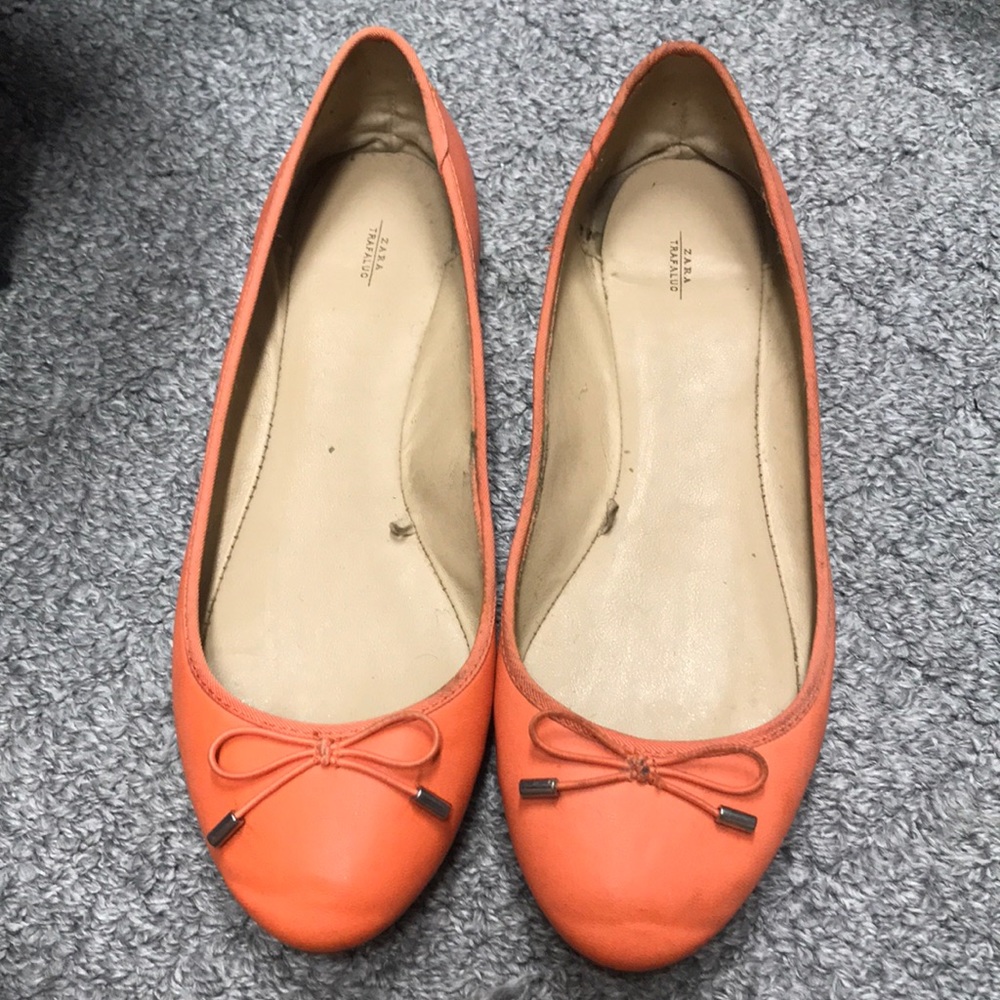 Orange ballerina flats